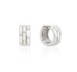 Triple Cut-Out Silver (W) One-Touch Earrings