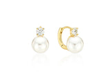 H Edition Silver (Y) Moissanite Pearl One-Touch Earrings 10mm