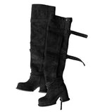 1171 Multiway Buckle Thigh High Boots (8cm)