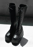 1156 Platform Sole Lace-Up Boots (9cm)