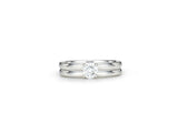 Essence Silver Lab Diamond Double Ring 0.5CT