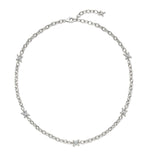 Nova Silver (W) Pave Link Station Necklace