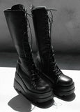 1156 Platform Sole Lace-Up Boots (9cm)