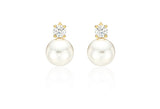 H Edition Silver (Y) Moissanite Pearl One-Touch Earrings 10mm