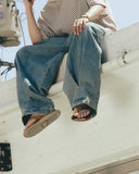 [AG] Long Tuck Wing Balloon Denim Pants