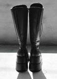 1156 Platform Sole Lace-Up Boots (9cm)