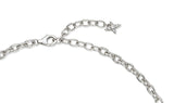 Nova Silver (W) Pave Link Station Necklace