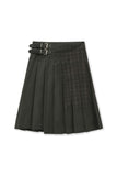 VINTAGE CHECK WRAP PLEATS SKIRT
