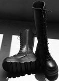 1156 Platform Sole Lace-Up Boots (9cm)