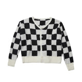 mohair chess knit cardigan