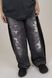 Fake Denim Printing Pants