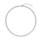 Essence Silver Wrap Diamond Curb Chain Necklace 0.3CT