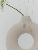 [Premium Plating] Volume Square AB TAG Necklace