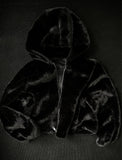 Crop Hood Fur Jacket