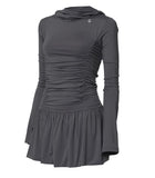 Hooded High Neck Long Dress