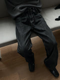 Slab Detail Semi-Wide Denim Matte Black