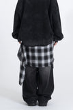Kiren Check Skirt Layered Denim
