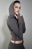 RAW LINE CROP HOODIE