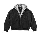 Shaggle Deep Black Winter Jumper + White Silver Black Fur