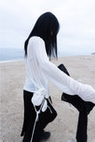 WRINKLE MESH CARDIGAN