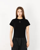 [MADE] W Chest Logo Crop Short Sleeve