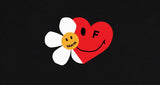 Flower Heart Half Smile Short Sleeve Tee