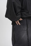 Uneven Fringe Wide Denim
