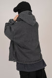 Poche denim hooded jacket