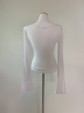 Poroa Square Neck Frill Lace Top