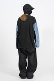 Sis Cut Off Denim Long Sleeve T-Shirt