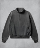 Crop Ridge Half Neck Sweatshirt