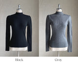 Robe cashmere half-neck ribbed knit
