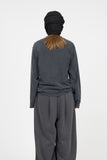 Fle In Black Washing Crop Long Sleeve T-Shirt