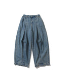 [AG] Long Tuck Wing Balloon Denim Pants