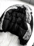 Shaggle Deep Black Winter Jumper + White Silver Black Fur