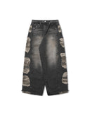 Camo Mix Damage Denim Pants