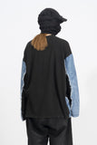 Sis Cut Off Denim Long Sleeve T-Shirt