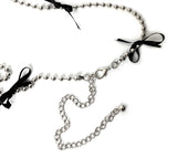 Ruchen ribbon ball chain belt