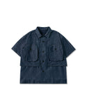 Ventilation Denim Half Shirt