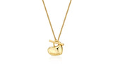 Pebble Heart Silver T-Bar Necklace S
