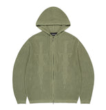 DAGGER MESH HOOD ZIP UP KNIT