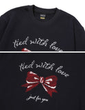 Ribbon Drawing Embroidery Sweatshirt