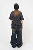 Cross Necklace Damage Pigment Short Sleeve T-Shirt