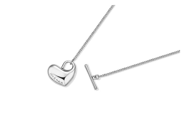 ◆HYERES LOR◆ Pebble Heart Silver (Y) T-Bar Necklace S HL6N HYÈRES LOR (イエールロール ) - ペブルハートシルバーTバー