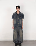 [MADE] Pocket Logo Denim Short Sleeve Shirt