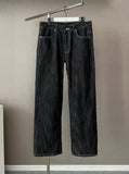 Slab Detail Semi-Wide Denim Matte Black