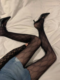 Queen pattern mesh stockings