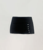 skirly button low-waist skirt