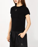 [MADE] W Chest Logo Crop Short Sleeve