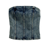 Ridi cut washed denim top